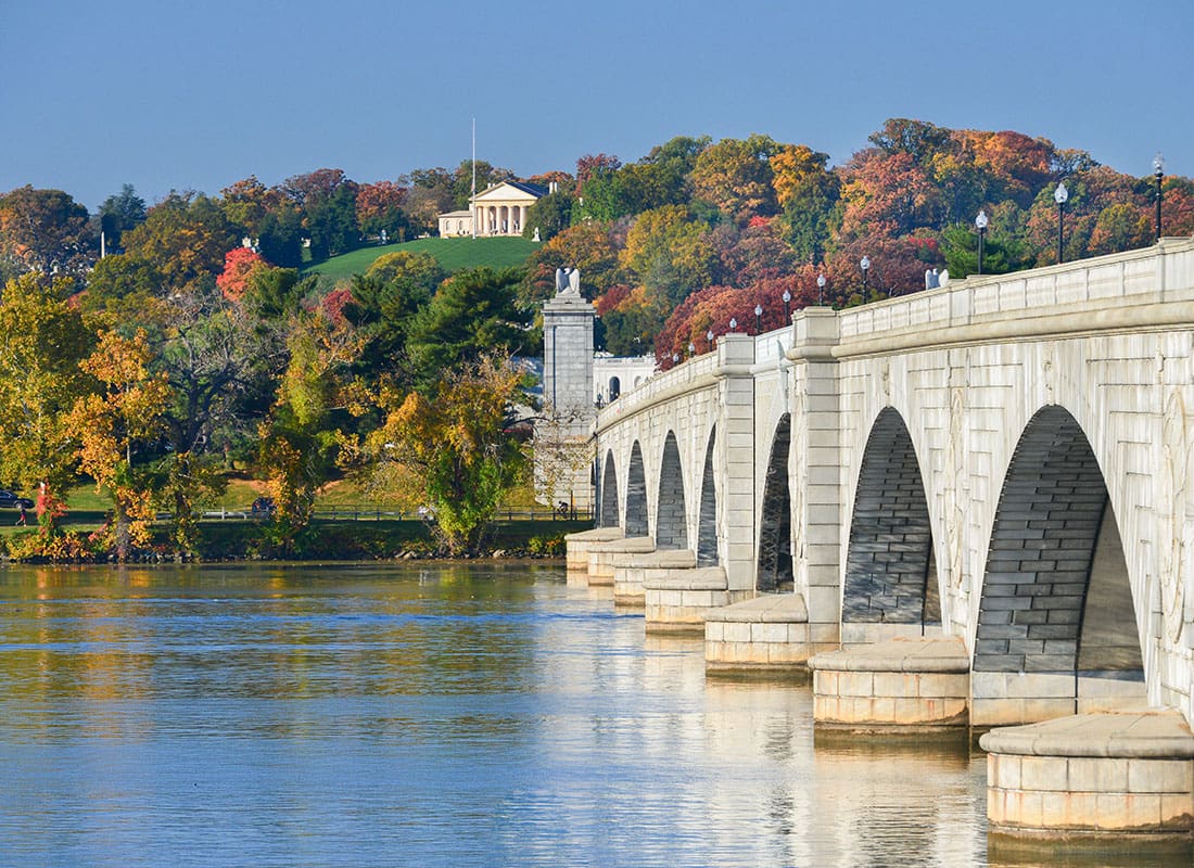 Insurance Solutions - Aerial View of Arlington Memorial Bridge