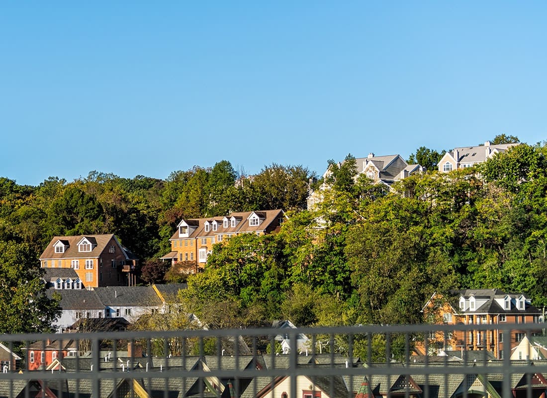 Woodbridge, VA - Historic town of Occoquan neighborhood in northern Virginia houses